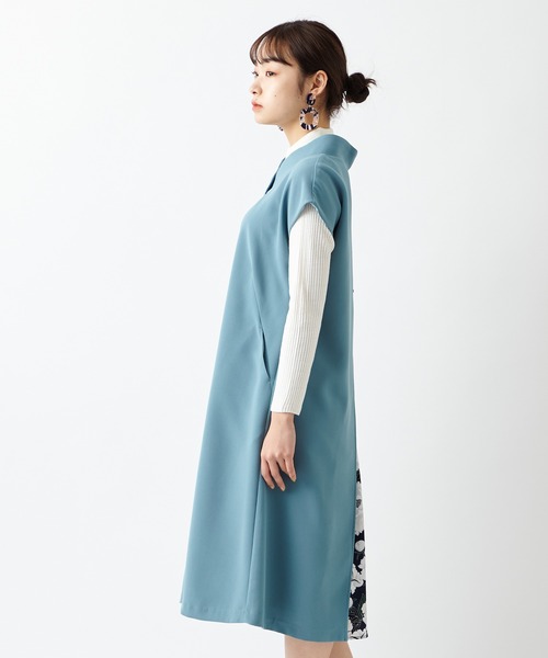 【専用】美品　ふりふ　抜け衿背開きワンピース　花とあんみつ　切替　フレア ふりふ（フリフ）の「【乱菊・春牡丹・ロル】抜け衿背開き