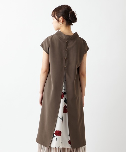 【専用】美品　ふりふ　抜け衿背開きワンピース　花とあんみつ　切替　フレア ふりふ（フリフ）の「【乱菊・春牡丹・ロル】抜け衿背開き