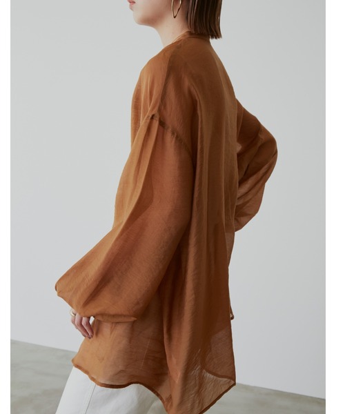 Aunt Marie's（アントマリーズ）の「バルーンスリーブシアーシャツ（シャツ/ブラウス・レディース・ブラック/ブラウン/ライトグリーン・FREE）」の10枚目の写真