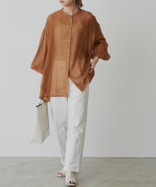 Aunt Marie's（アントマリーズ）の「バルーンスリーブシアーシャツ（シャツ/ブラウス・レディース・ブラック/ブラウン/ライトグリーン・FREE）」の21枚目の写真