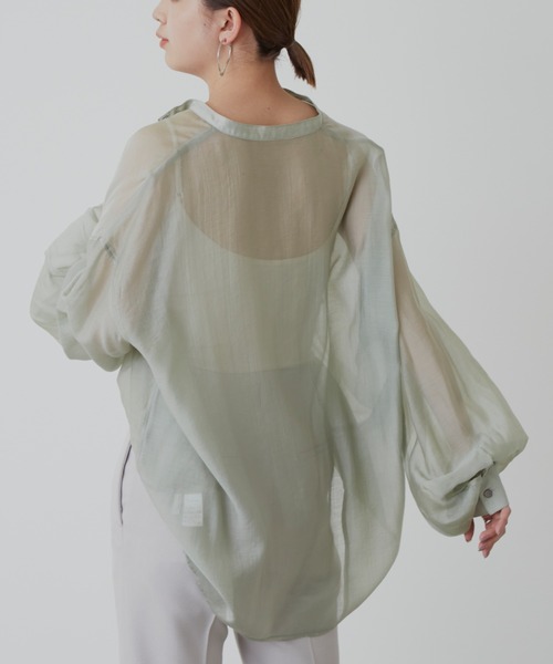 Aunt Marie's（アントマリーズ）の「バルーンスリーブシアーシャツ（シャツ/ブラウス・レディース・ブラック/ブラウン/ライトグリーン・FREE）」の15枚目の写真