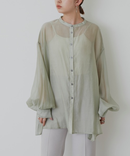 Aunt Marie's（アントマリーズ）の「バルーンスリーブシアーシャツ（シャツ/ブラウス・レディース・ブラック/ブラウン/ライトグリーン・FREE）」の19枚目の写真