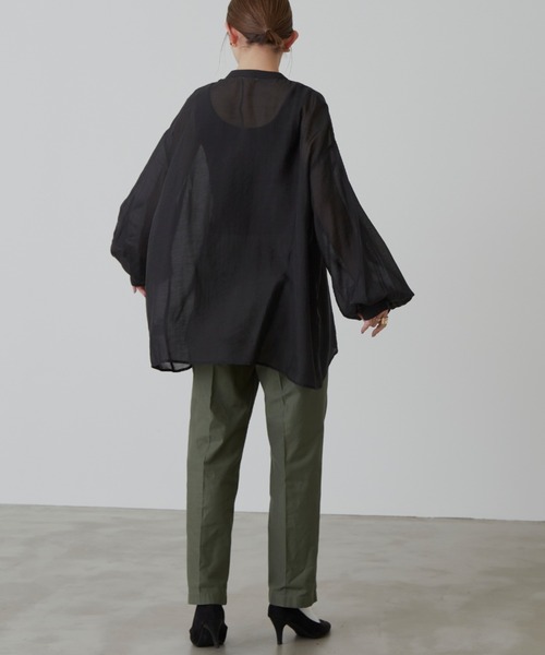 Aunt Marie's（アントマリーズ）の「バルーンスリーブシアーシャツ（シャツ/ブラウス・レディース・ブラック/ブラウン/ライトグリーン・FREE）」の18枚目の写真