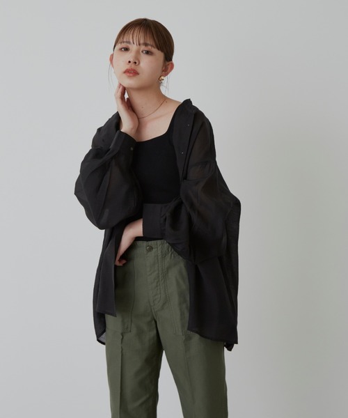 Aunt Marie's（アントマリーズ）の「バルーンスリーブシアーシャツ（シャツ/ブラウス・レディース・ブラック/ブラウン/ライトグリーン・FREE）」の13枚目の写真