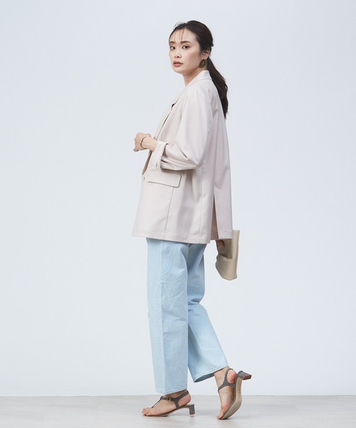 【美品】qualiteカリテ★ストレッチシャンブレージャケット&パンツ★ブラック qualiteカリテ☆ストレッチシャンブレージャケット&パンツ☆ブラック