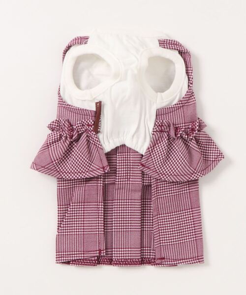 One Octave(ワンオクターヴ)の「One Octave/ワンオクターヴ/チェックフリルセット/犬服(ドッグウェア)(ペットウェア・レディース・レッド/グレー・2L/XS/S/2M/M/L)」の4枚目の写真