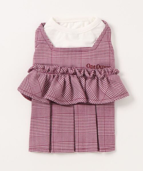 One Octave(ワンオクターヴ)の「One Octave/ワンオクターヴ/チェックフリルセット/犬服(ドッグウェア)(ペットウェア・レディース・レッド/グレー・2L/XS/S/2M/M/L)」の6枚目の写真