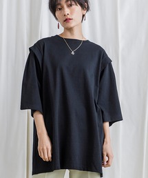 CIENA | USAコットン肩ディティールビッグTee(Tシャツ/カットソー)
