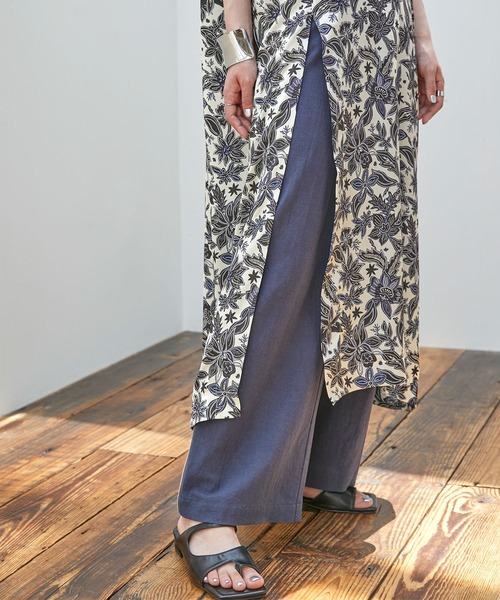 EMMA（EMMA CLOTHES）（エマ）の「【EMMA】オリジナルアートフラワープリントトップス（ワンピース・レディース・ホワイト/ブラウン・FREE）」の15枚目の写真