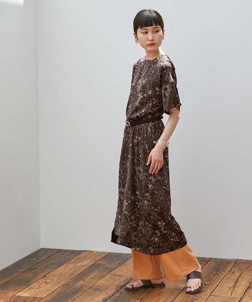 EMMA（EMMA CLOTHES）（エマ）の「【EMMA】オリジナルアートフラワープリントトップス（ワンピース・レディース・ホワイト/ブラウン・FREE）」の20枚目の写真