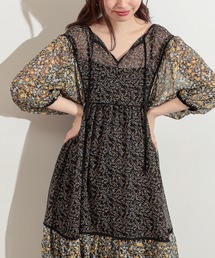 natural couture | 【WEB限定カラー有り】パッチワークフラワーワンピース(ワンピース)