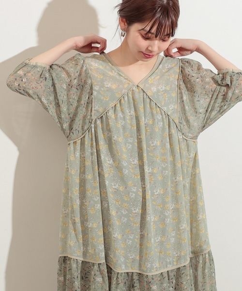 natural couture（ナチュラルクチュール）の「【WEB限定カラー有り】パッチワークフラワーワンピース（ワンピース・レディース・ブラック/ベージュ/ミント/ピンク系その他/ブルー系その他・FREE）」の13枚目の写真