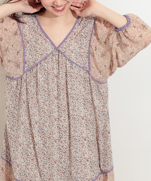 natural couture（ナチュラルクチュール）の「【WEB限定カラー有り】パッチワークフラワーワンピース（ワンピース・レディース・ブラック/ベージュ/ミント/ピンク系その他/ブルー系その他・FREE）」の14枚目の写真
