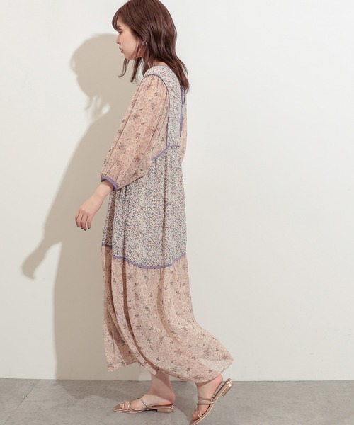 natural couture（ナチュラルクチュール）の「【WEB限定カラー有り】パッチワークフラワーワンピース（ワンピース・レディース・ブラック/ベージュ/ミント/ピンク系その他/ブルー系その他・FREE）」の7枚目の写真