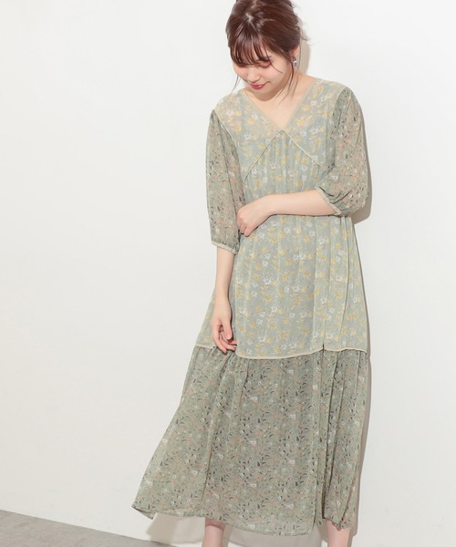 natural couture（ナチュラルクチュール）の「【WEB限定カラー有り】パッチワークフラワーワンピース（ワンピース・レディース・ブラック/ベージュ/ミント/ピンク系その他/ブルー系その他・FREE）」の8枚目の写真