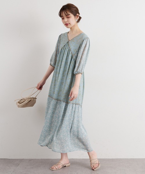 natural couture（ナチュラルクチュール）の「【WEB限定カラー有り】パッチワークフラワーワンピース（ワンピース・レディース・ブラック/ベージュ/ミント/ピンク系その他/ブルー系その他・FREE）」の22枚目の写真