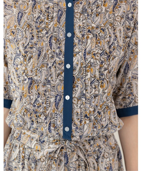 PREFERIR（プレフェリール）の「ペイズリー エスニック 半袖 ワンピース（ワンピース・レディース・オフホワイト/ネイビー/ベージュ・LARGE/MEDIUM/SMALL）」の19枚目の写真