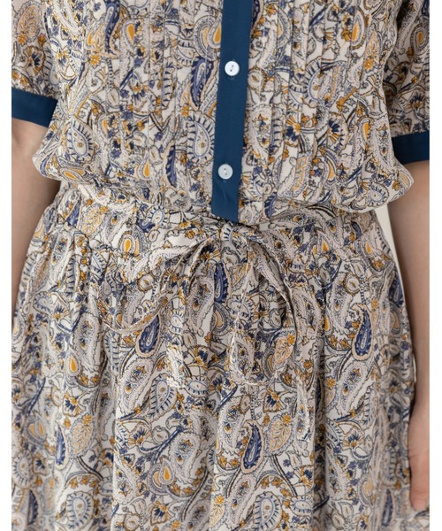 PREFERIR（プレフェリール）の「ペイズリー エスニック 半袖 ワンピース（ワンピース・レディース・オフホワイト/ネイビー/ベージュ・LARGE/MEDIUM/SMALL）」の12枚目の写真