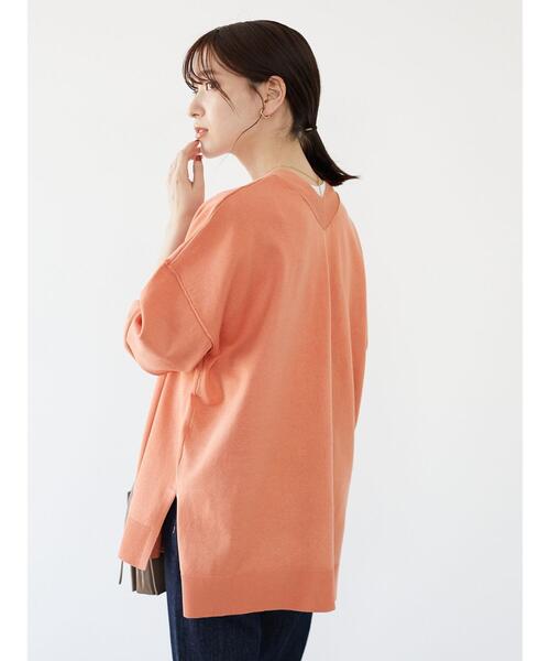 Green　Parks（グリーンパークス）の「ミディ丈 ニットカーデ＊（カーディガン/ボレロ・レディース・チャコールグレー/オフホワイト/オレンジ/グリーン・FREE）」の12枚目の写真