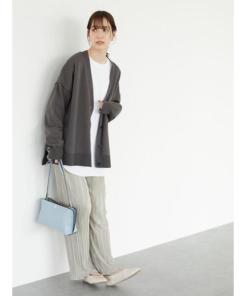 Green　Parks（グリーンパークス）の「ミディ丈 ニットカーデ＊（カーディガン/ボレロ・レディース・チャコールグレー/オフホワイト/オレンジ/グリーン・FREE）」の13枚目の写真