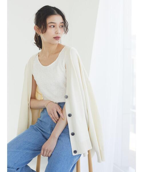 Green　Parks（グリーンパークス）の「ミディ丈 ニットカーデ＊（カーディガン/ボレロ・レディース・チャコールグレー/オフホワイト/オレンジ/グリーン・FREE）」の21枚目の写真