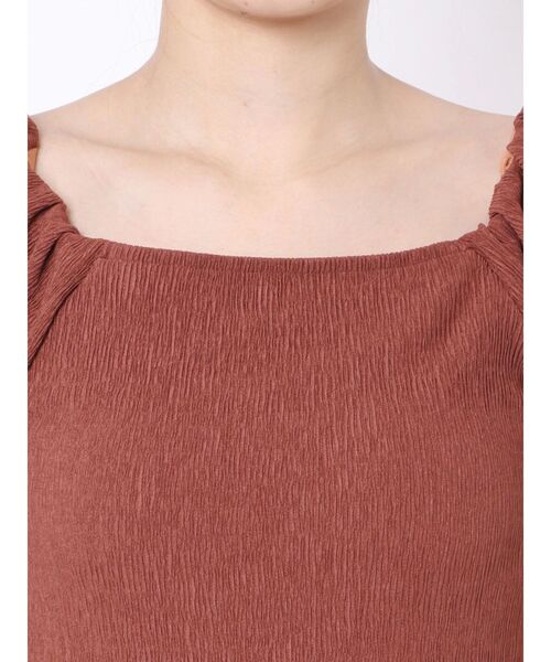 EMODA（エモダ）の「シャーリングミニマルパフトップ（Tシャツ/カットソー・レディース・ホワイト/ブラック/オレンジ/ブルー・FREE）」の6枚目の写真