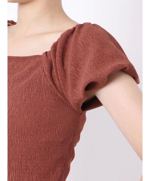 EMODA（エモダ）の「シャーリングミニマルパフトップ（Tシャツ/カットソー・レディース・ホワイト/ブラック/オレンジ/ブルー・FREE）」の15枚目の写真