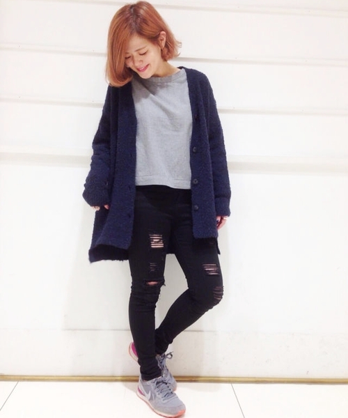 Kastane（カスタネ）の「【Kastane】ブークレロングカーディガン（カーディガン/ボレロ・レディース・ネイビー/グレー/アイボリー・FREE）」の7枚目の写真