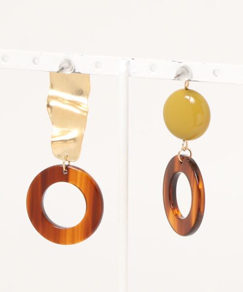 CIAOPANIC TYPY（チャオパニックティピー）の「lilマーブルリングアシメカラーピアス（ピアス（両耳用）・レディース・ブラウン/グレー・ONE SIZE）」の7枚目の写真