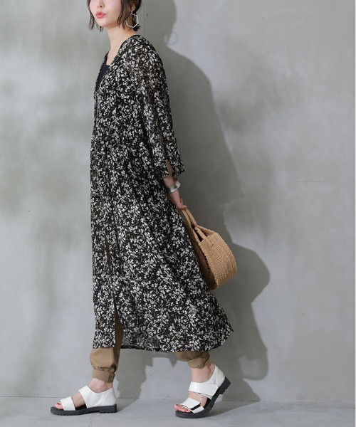 osharewalker(オシャレウォーカー)の「【廃盤】『総柄ロングシアーカーディガン』(カーディガン/ボレロ・レディース・イエロー/ブラック/ミント・FREE)」の5枚目の写真