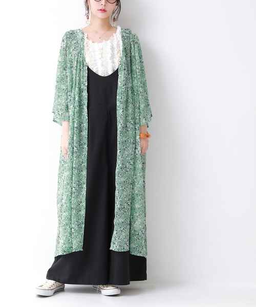 osharewalker(オシャレウォーカー)の「【廃盤】『総柄ロングシアーカーディガン』(カーディガン/ボレロ・レディース・イエロー/ブラック/ミント・FREE)」の7枚目の写真