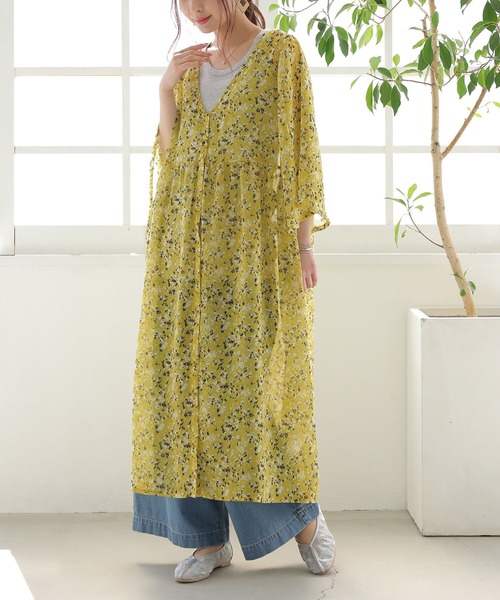 osharewalker(オシャレウォーカー)の「【廃盤】『総柄ロングシアーカーディガン』(カーディガン/ボレロ・レディース・イエロー/ブラック/ミント・FREE)」の10枚目の写真