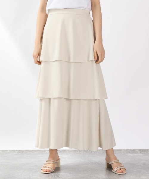 LOWRYS FARM（ローリーズファーム）の「フリルティアードスカート　948532（スカート・レディース・アイボリー/ブラック/ブラウン・FREE）」の2枚目の写真