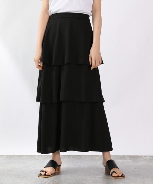 LOWRYS FARM（ローリーズファーム）の「フリルティアードスカート　948532（スカート・レディース・アイボリー/ブラック/ブラウン・FREE）」の3枚目の写真