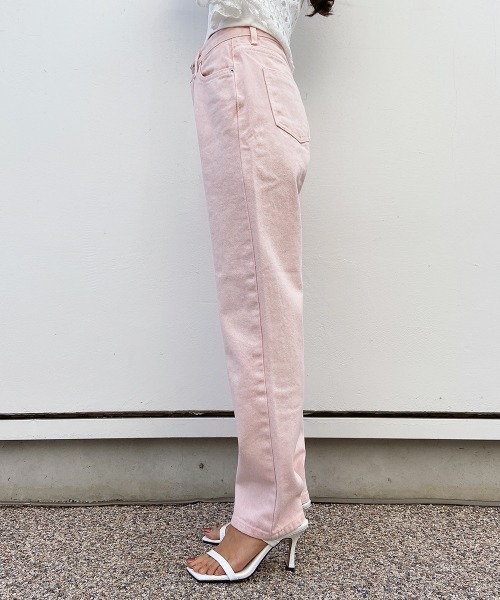 esutoreja(エストレジャ)の「パステルカラーストレートデニム(デニムパンツ・レディース・イエロー/ピンク・S/M)」の9枚目の写真