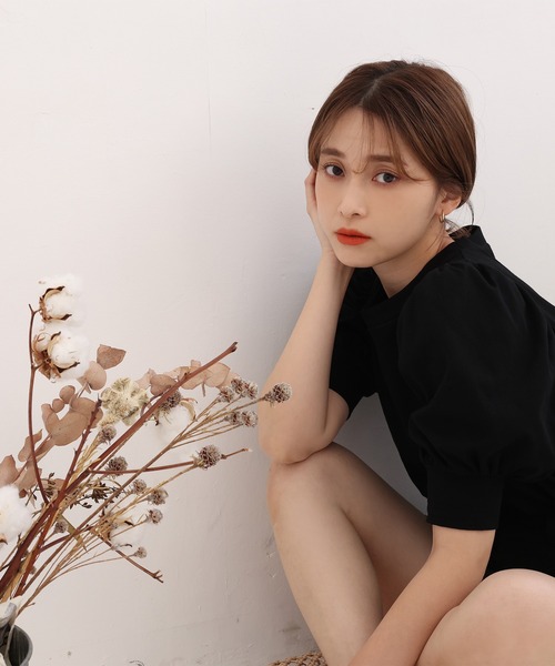 one after another NICE CLAUP（ワンアフターアナザーナイスクラップ）の「【ZOZOTOWN限定】プチプラパフスリーブチュニック（Tシャツ/カットソー・レディース・オフホワイト/ブラック/ピンク/サックスブルー・FREE）」の11枚目の写真