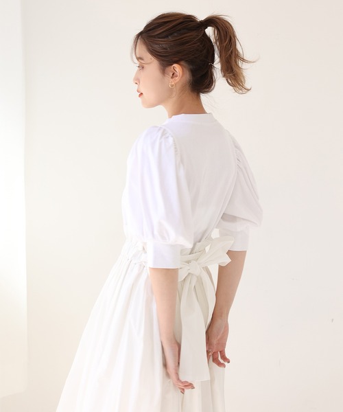 one after another NICE CLAUP（ワンアフターアナザーナイスクラップ）の「【ZOZOTOWN限定】プチプラパフスリーブチュニック（Tシャツ/カットソー・レディース・オフホワイト/ブラック/ピンク/サックスブルー・FREE）」の16枚目の写真