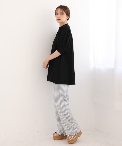 one after another NICE CLAUP（ワンアフターアナザーナイスクラップ）の「【ZOZOTOWN限定】プチプラパフスリーブチュニック（Tシャツ/カットソー・レディース・オフホワイト/ブラック/ピンク/サックスブルー・FREE）」の21枚目の写真