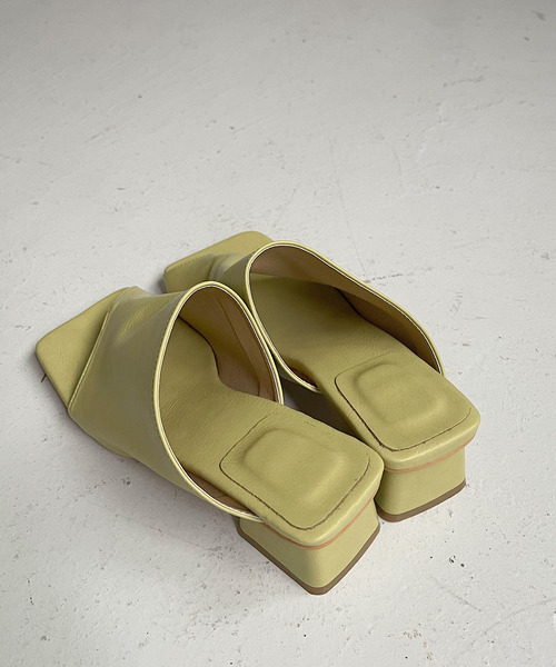 SANSeLF(サンセルフ)の「【SANSeLF】square open toe mule sans10s1(サンダル・レディース・ホワイト/ブラック/イエロー・40/38/39/35/36/37)」の15枚目の写真