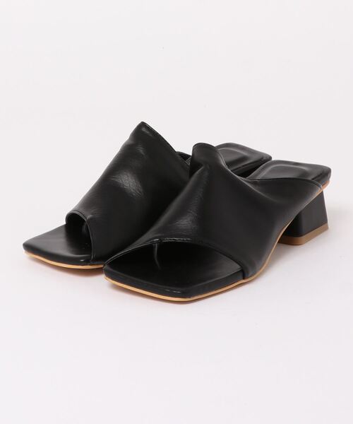 SANSeLF(サンセルフ)の「【SANSeLF】square open toe mule sans10s1(サンダル・レディース・ホワイト/ブラック/イエロー・40/38/39/35/36/37)」の8枚目の写真
