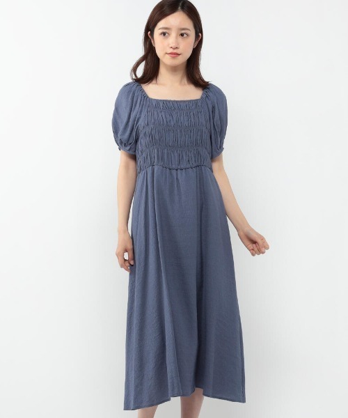 胸シャーリングワンピース ワンピース Misch 感謝の声続々 Masch ミッシュマッシュ のファッション セール