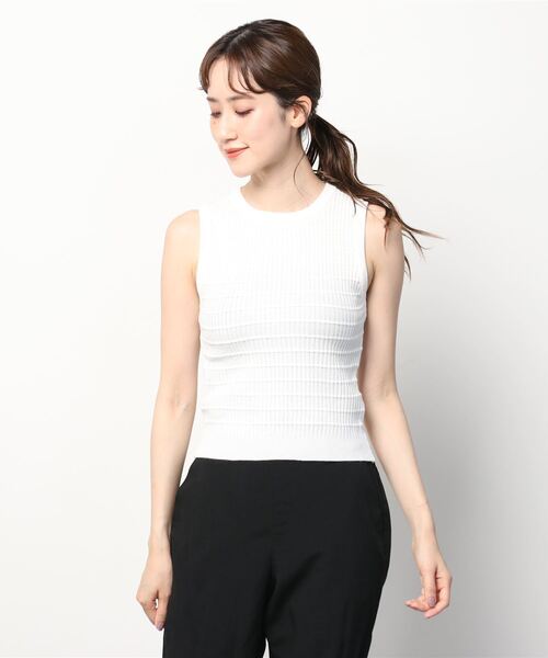 MAISON BREEZE（メゾンブリーズ）の「【MAISON BREEZE】ワッフルカラーノースリーブT SCCH（タンクトップ・レディース・ホワイト/グリーン/イエロー/ブラック・FREE）」の14枚目の写真