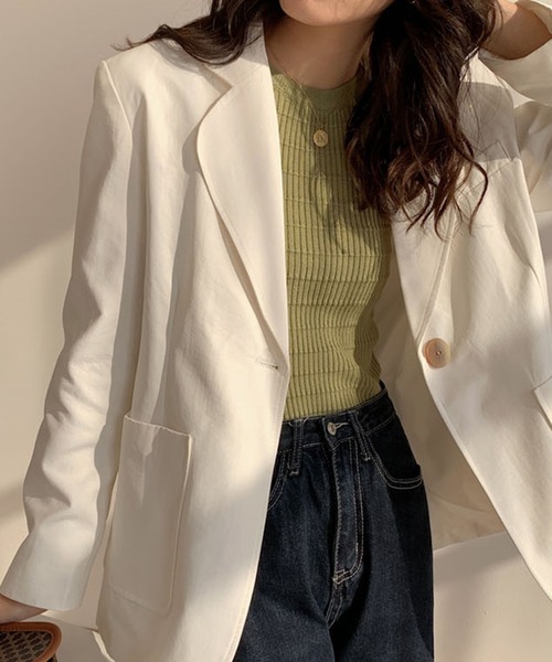 MAISON BREEZE（メゾンブリーズ）の「【MAISON BREEZE】ワッフルカラーノースリーブT SCCH（タンクトップ・レディース・ホワイト/グリーン/イエロー/ブラック・FREE）」の10枚目の写真