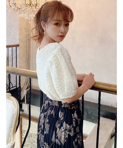 RESEXXY（リゼクシー）の「ブークレニットトップス（ニット/セーター・レディース・ホワイト/ブラック/ベージュ・FREE）」の20枚目の写真