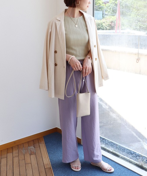andme(アンドミー)の「ランダムリブノースリーブボートネックタンクトップ(Tシャツ/カットソー・レディース・ブラック/ブラウン/グリーン/アイボリー/ベージュ・M/L)」の19枚目の写真
