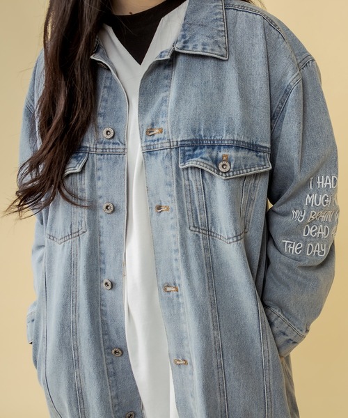 RASVOA（ラスボア）の「ロングデニムジャケット（デニムジャケット・レディース・ブラック/ブルー・FREE）」の21枚目の写真