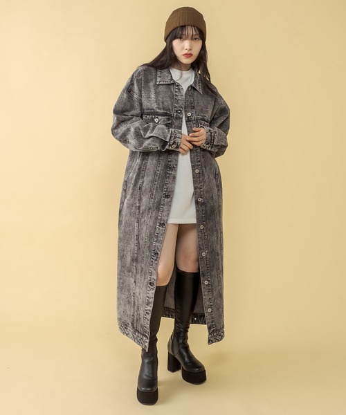 RASVOA（ラスボア）の「ロングデニムジャケット（デニムジャケット・レディース・ブラック/ブルー・FREE）」の17枚目の写真