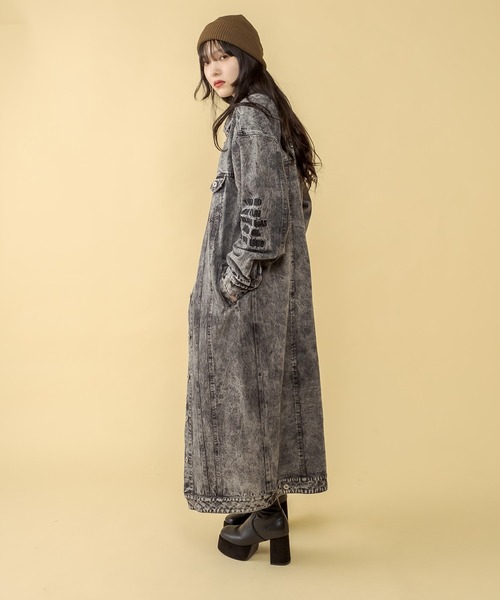 RASVOA（ラスボア）の「ロングデニムジャケット（デニムジャケット・レディース・ブラック/ブルー・FREE）」の20枚目の写真