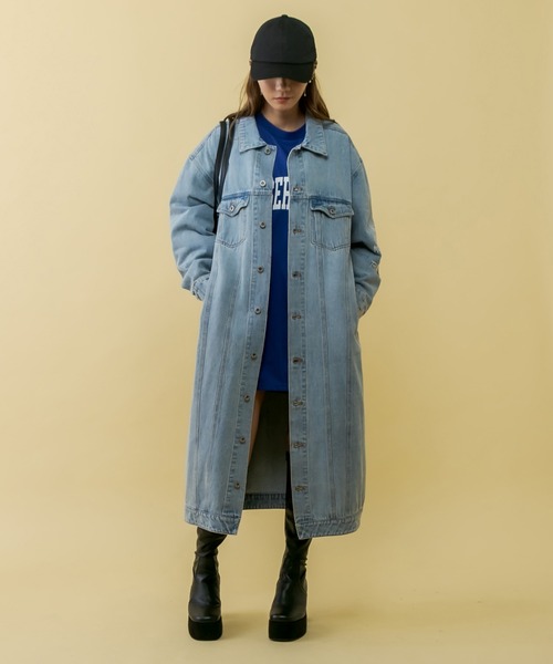 RASVOA（ラスボア）の「ロングデニムジャケット（デニムジャケット・レディース・ブラック/ブルー・FREE）」の9枚目の写真