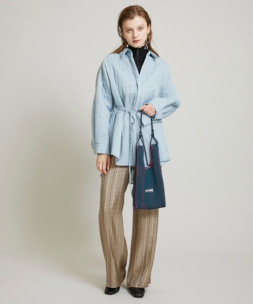 LASTFRAME(ラストフレーム)の「2トーンマーケットバッグスモール L21216(ショルダーバッグ・レディース・ダークグリーン/アイボリー・FREE)」の13枚目の写真